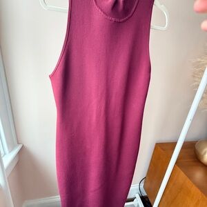 Aritzia Babaton Ribbed Bodycon Dress in Burgundy